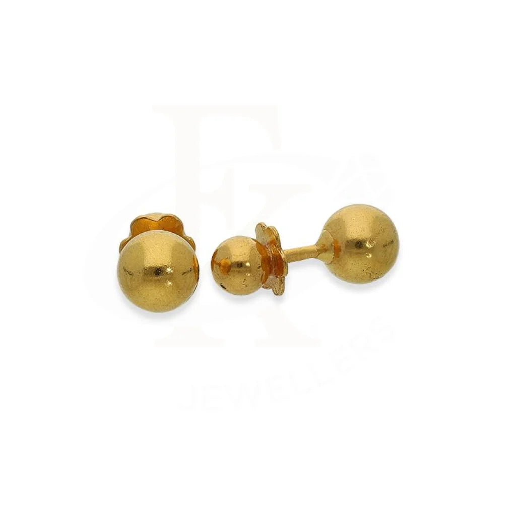 Unique Silver Earrings-Gold Balls Stud Earrings 21KT - FKJERN21K2170