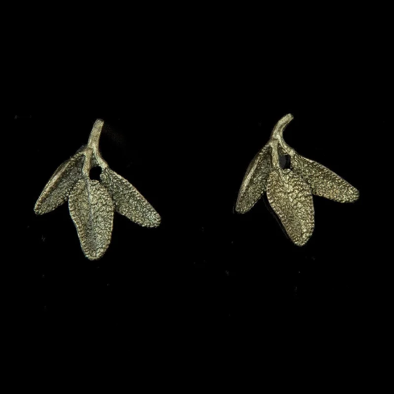 Trendy Gold Earrings-Petite Herb - Sage Post Earring