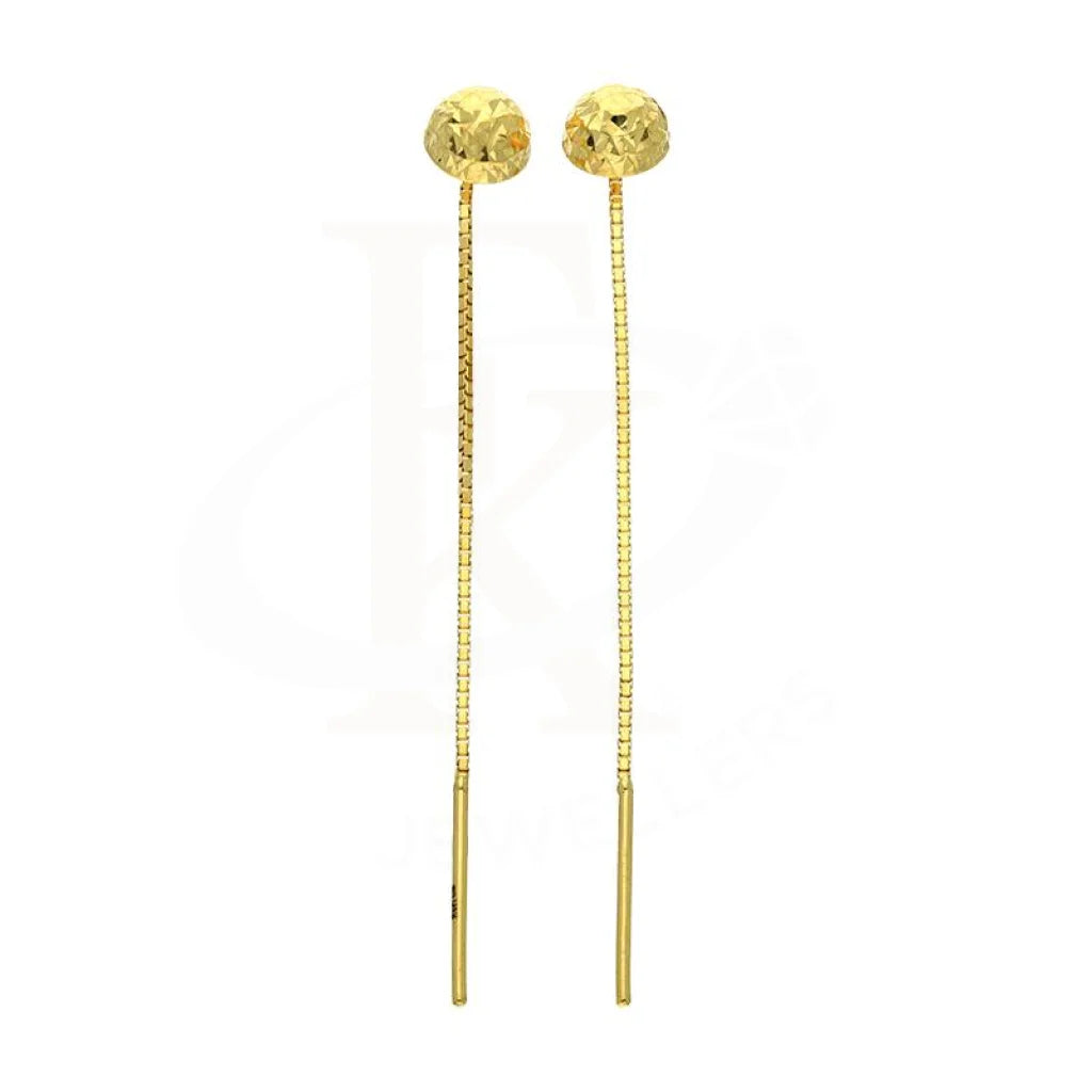 Pearl Stud Earrings-Gold Round Shaped Tic-Tac Earrings 18KT - FKJERN18K2448