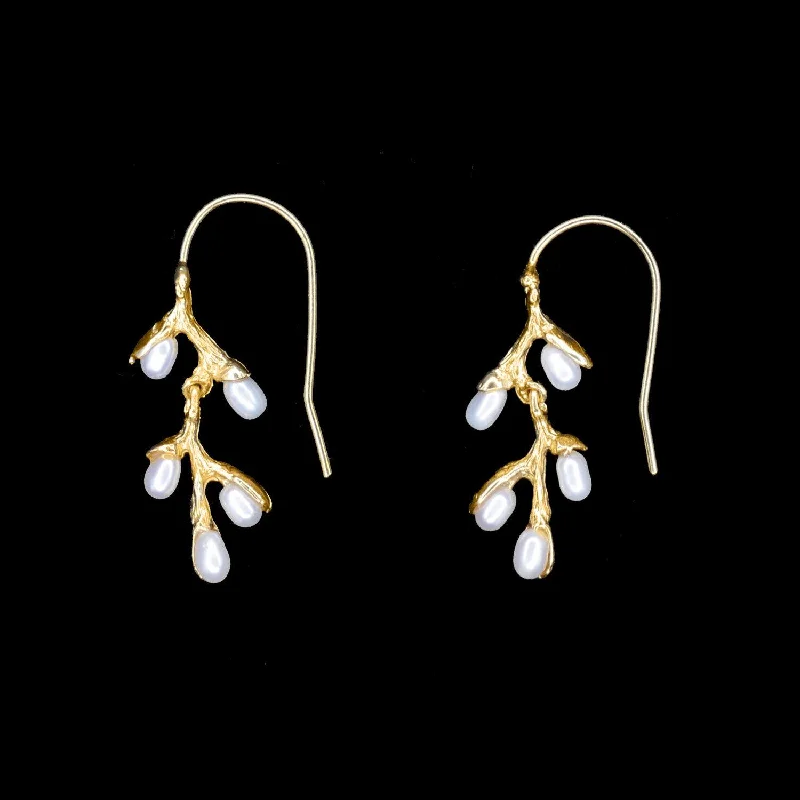 Big Statement Earrings-Fine Pussy Willow Earrings - Delicate Wire