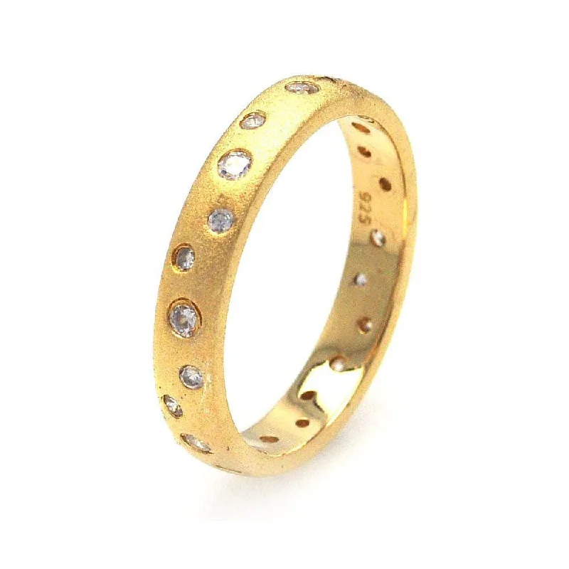 Bohemian Style Rings-Silver 925 Gold Plated CZ Eternity Ring - STR00587