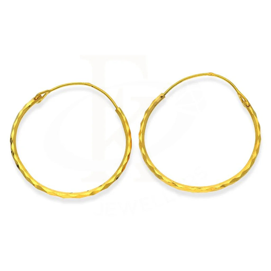 Retro Style Earrings-Gold Clip on Hoop Earrings 18KT - FKJERN18K2463