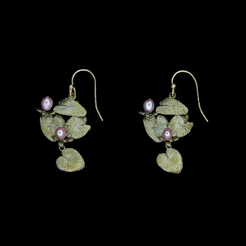 Cute Gemstone Earrings-Water Lilies Earrings - Wire Drop