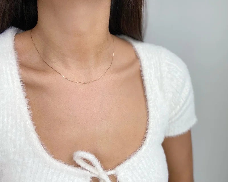 Stylish Necklaces for Brides-TAYLOR THIN GOLD CHAIN