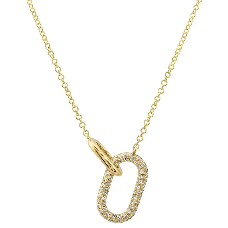 Fashionable Crystal Pendant Necklaces-CELIA DOUBLE LOOP LINK NECKLACE