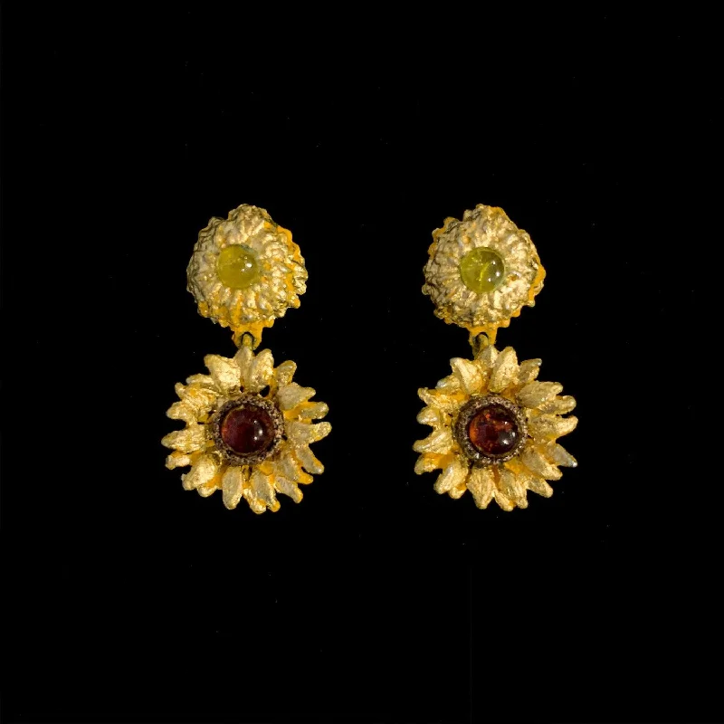 Unique Wedding Stud Earrings-Van Gogh Sunflower Earrings - Post