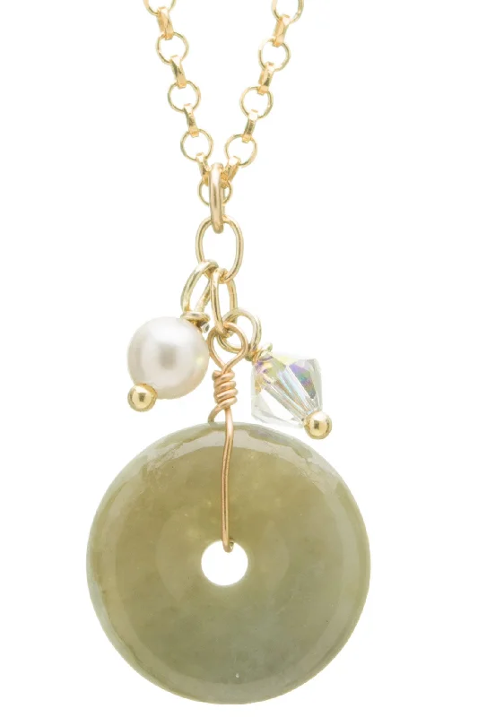 Luxury Gemstone Pendant Necklaces-Jade Coin Pendant Necklace