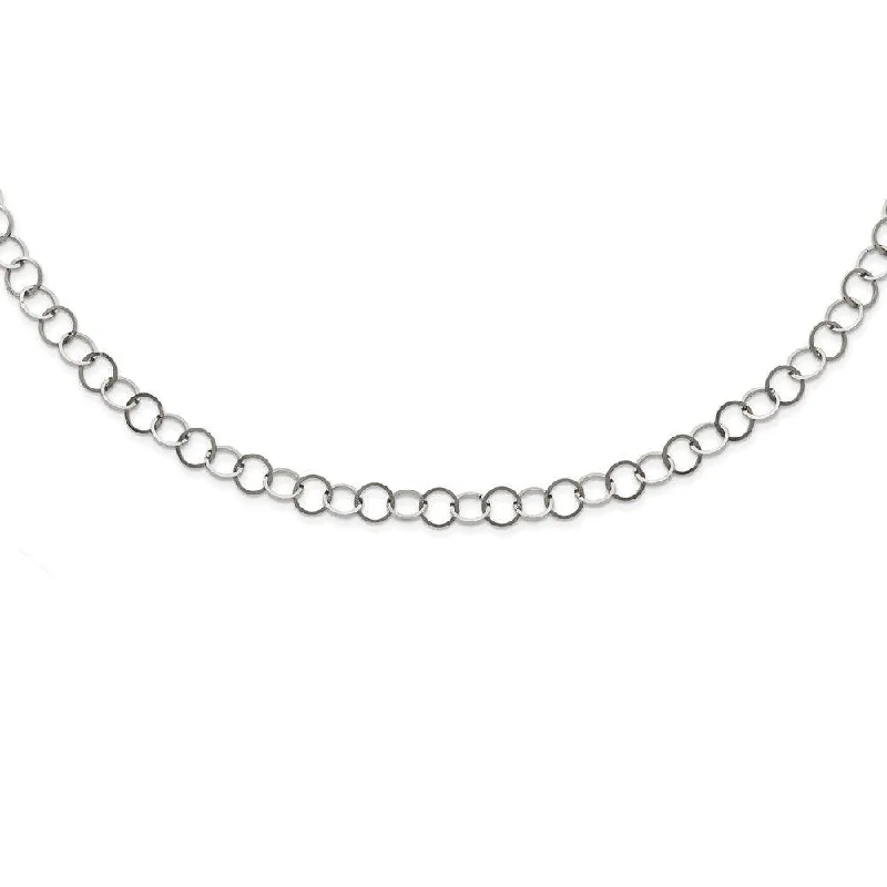 Unique Diamond Necklaces-Stainless Steel Polished 8MM Circle Link Necklace