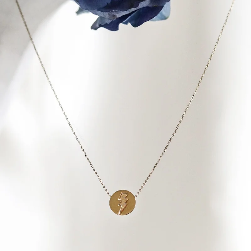 Long Pendant Necklaces-OLIVER BOLT DISC NECKLACE