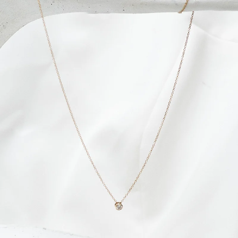 Stylish Adjustable Necklaces-TORI SINGLE DIAMOND NECKLACE