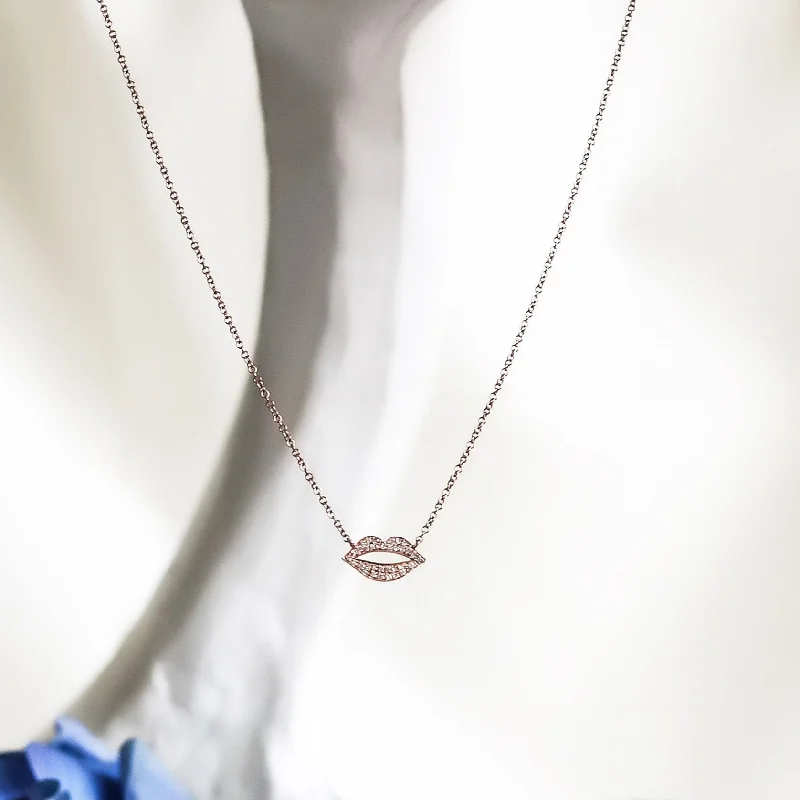 Elegant Pendant Necklaces for Women-MAYA ROSE GOLD LIP NECKLACE