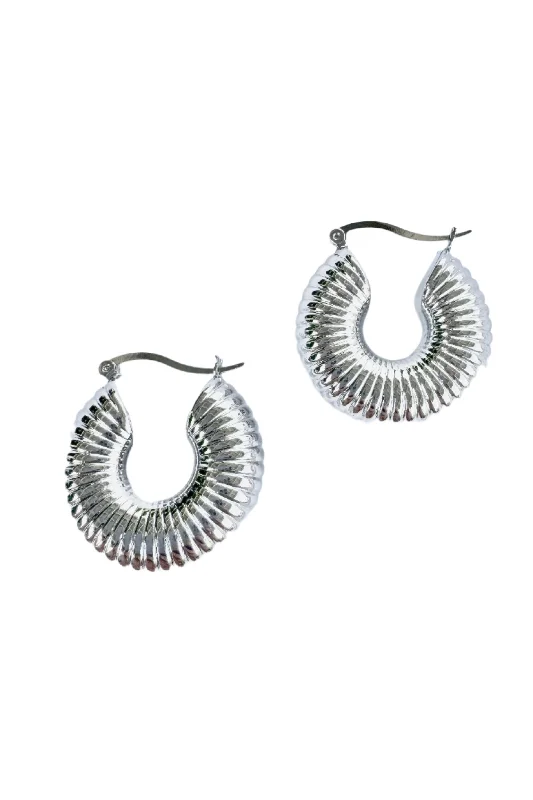 Bridal Earrings for Weddings-Santa Barbara Hoops, Silver