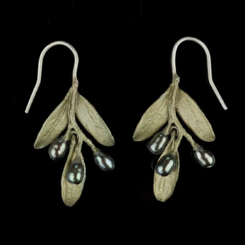 Ethnic Style Earrings-Olive Earrings - Wire Drop