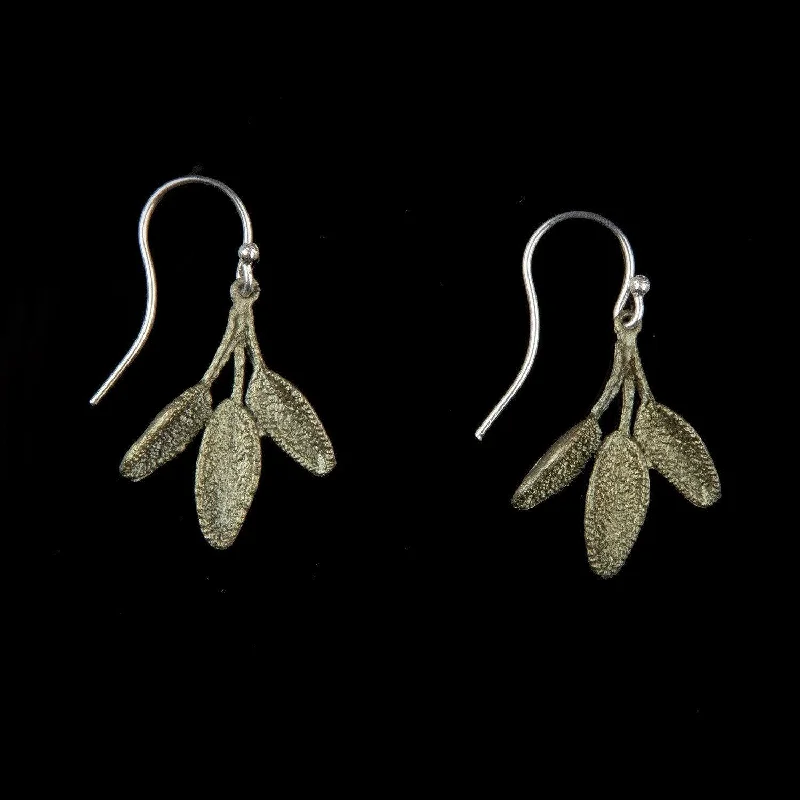 Simple Hoop Earrings for Women-Petite Herb - Sage Wire Earring