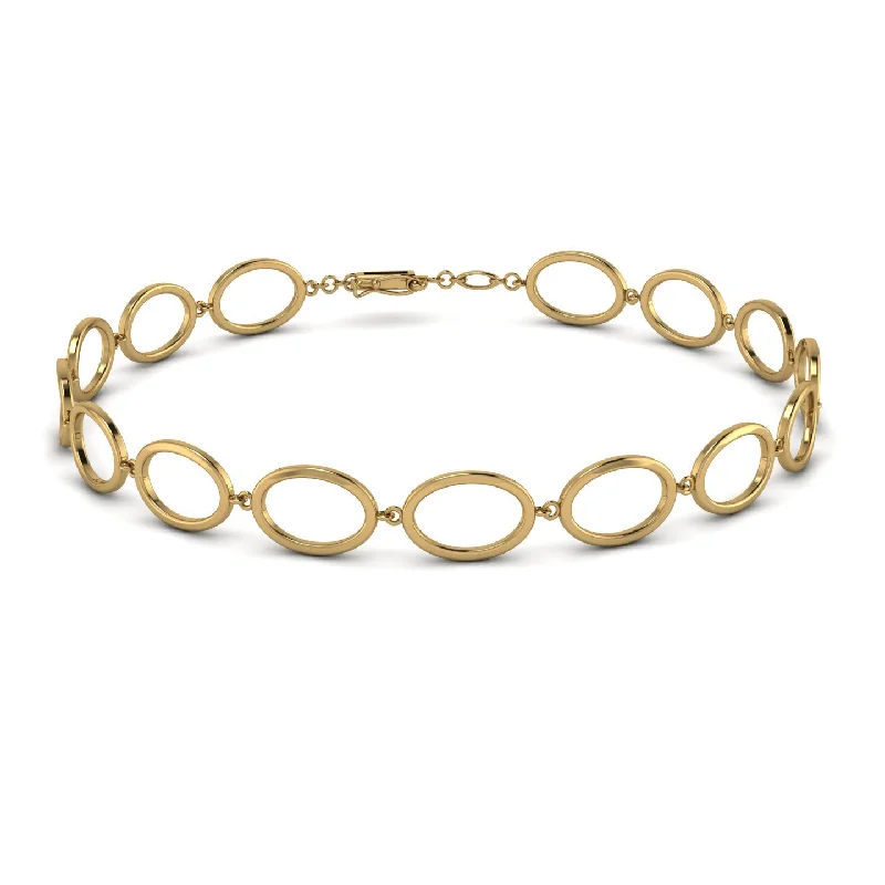 Diamond Bracelets for Women-Oval Gold Bracelet - Myah No. 1