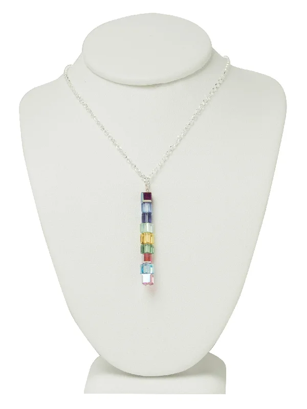 Romantic Crystal Necklaces-Crystal Logo Line Necklace