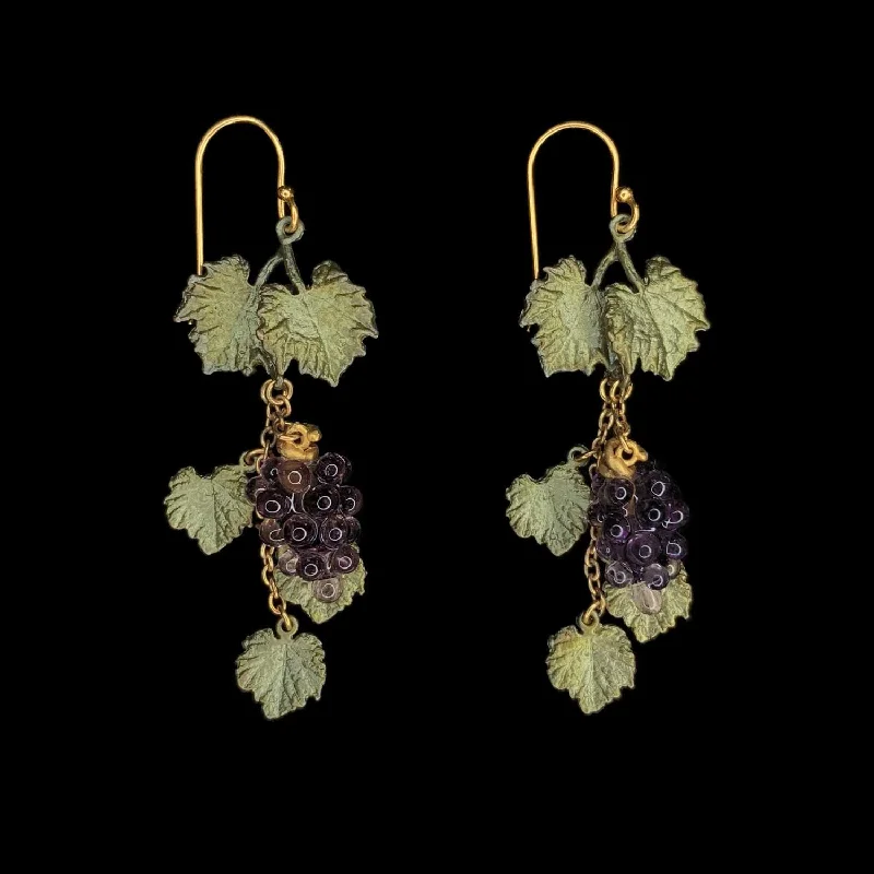 Handmade Earrings-Wild Grape Vine Earrings - Dangle Wire