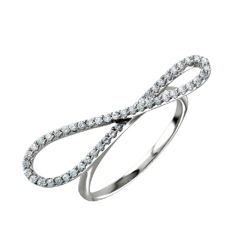 Bold Silver Rings-Silver 925 Rhodium Plated Infinity CZ  Ring - STR01045