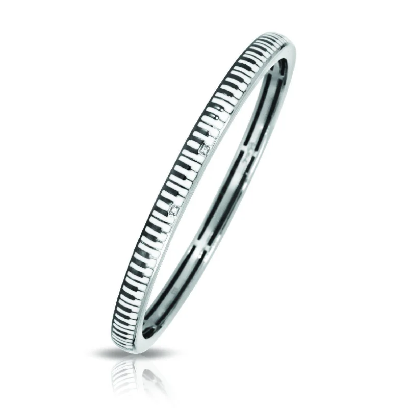 Chic Silver Bangles-Piano Bangle