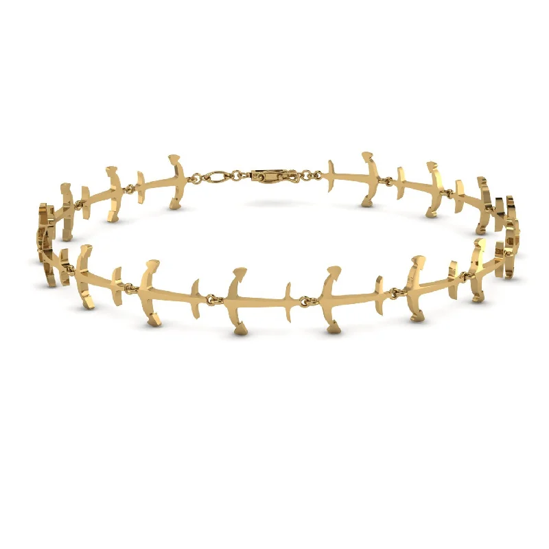 Elegant Tennis Bracelets for Women-Anchor Gold Bracelet - Belen No. 1