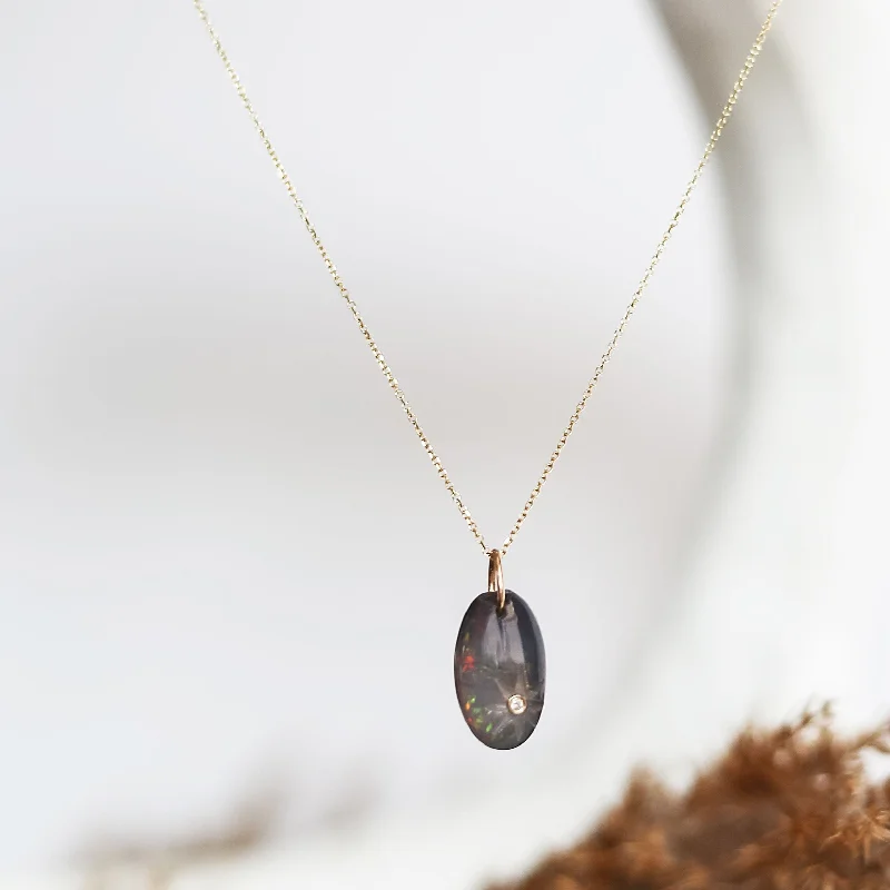 Wedding Pendant Necklaces-LAYLA OPAL NECKLACE