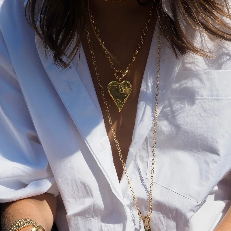 Wedding Gold Necklaces-TALLIE  HEART PENDANT NECKLACE