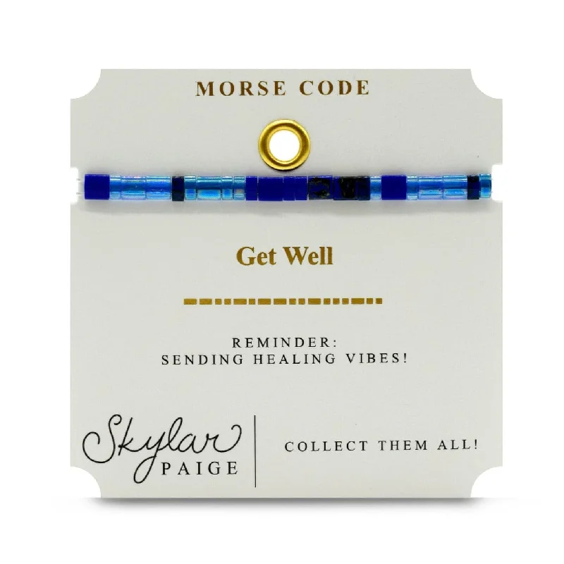 Fashionable Friendship Bracelets-Get Well - Morse Code Tila Beaded Bracelet