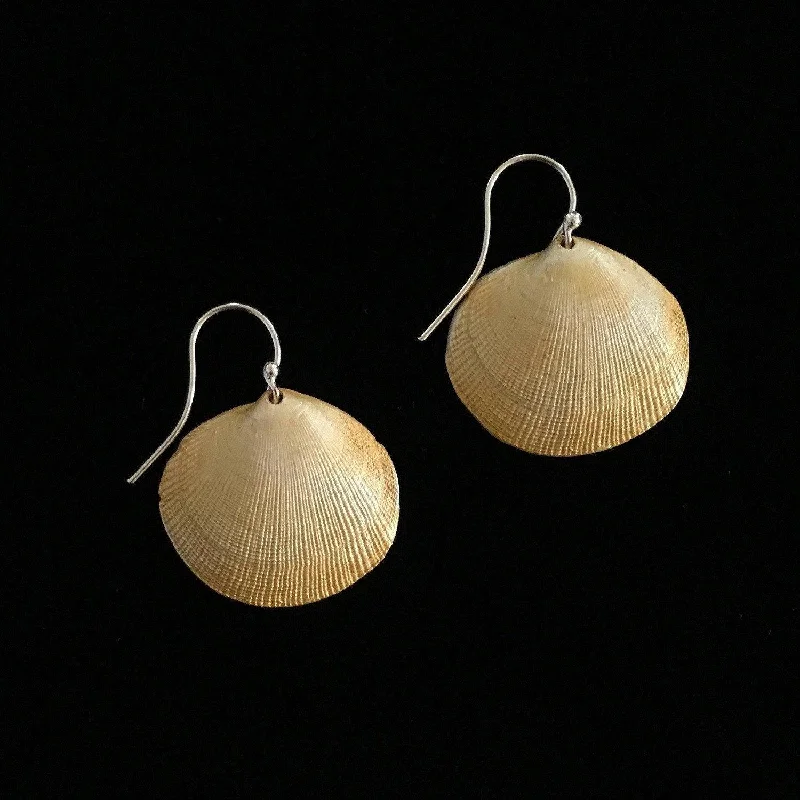 Modern Hoop Earrings-Small Beach Shells Earrings