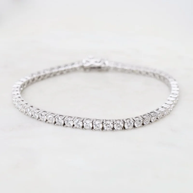 Adjustable Gemstone Bracelets for Women-3mm Moissanite Tennis Bracelet