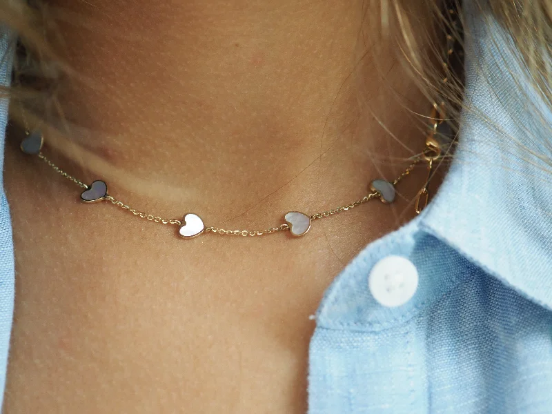 Adjustable Pendant Necklaces-MORGAN PEARL HEART NECKLACE