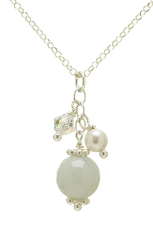 Elegant Crystal Pendant Necklaces-Tiny Jade Ball Necklace