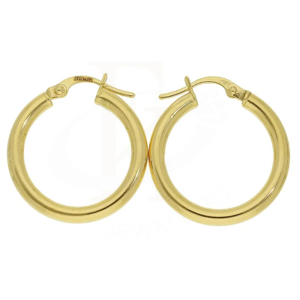 Ethnic Style Earrings-Gold Classic Style Hoop Earrings 18KT - FKJERN18K1791