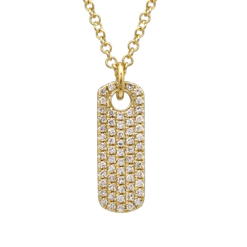 Romantic Crystal Necklaces-KATE DIAMOND RECTANGLE TAG DROP NECKLACE