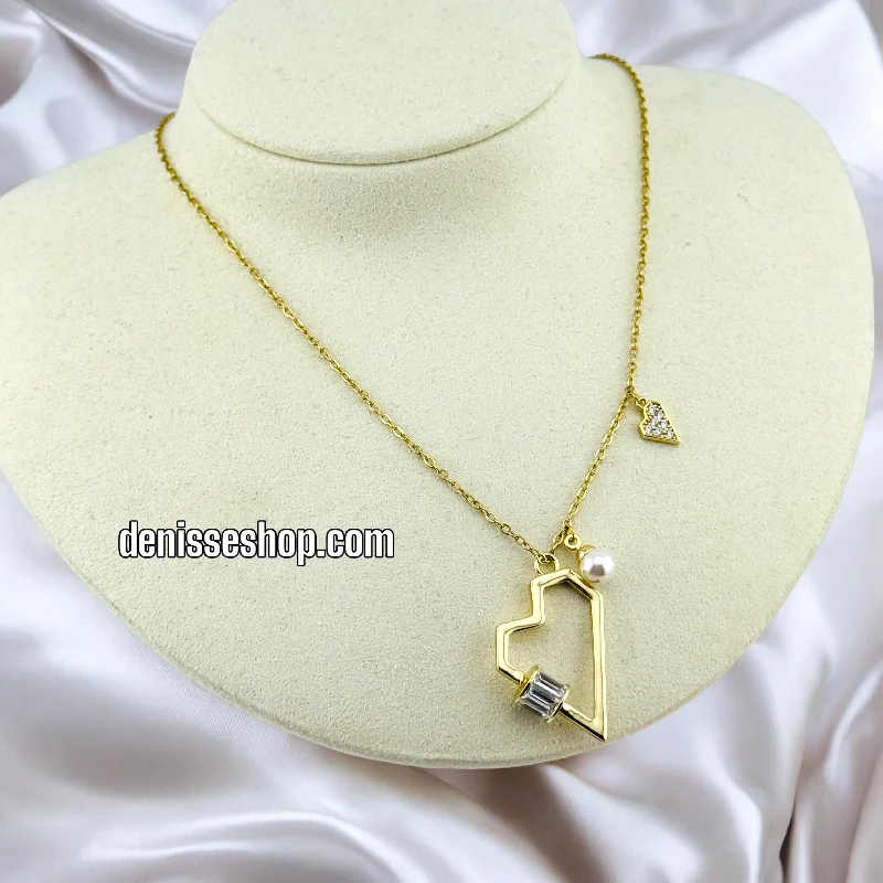 Long Gold Chain Necklaces-14K GOLD / FUNNY HEART NECKLACE  N63