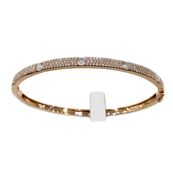 Unique Wedding Bangle Sets-14k Rose Gold Diamond Bangle