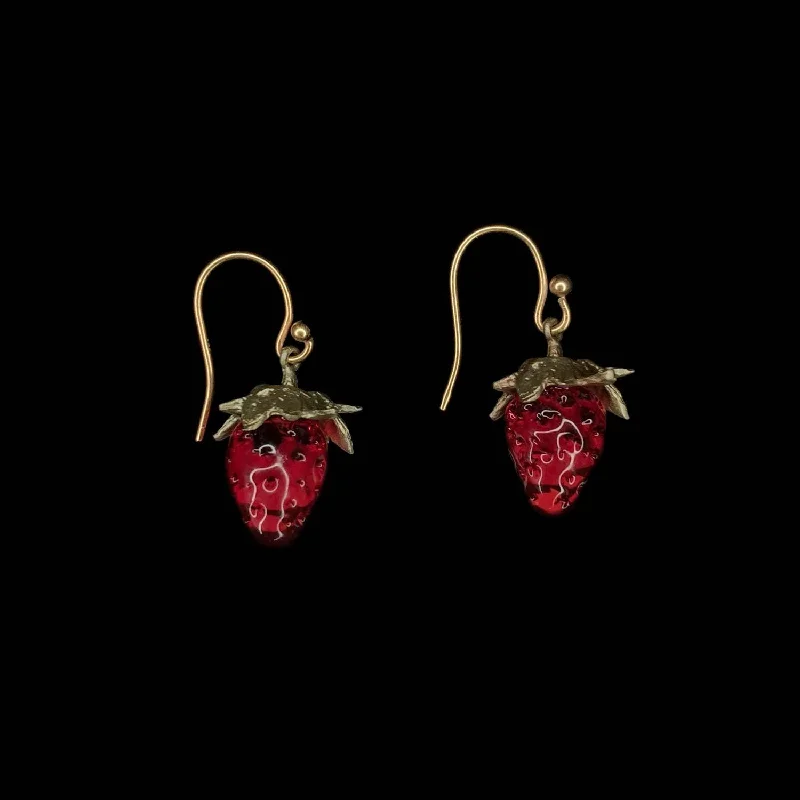 Trendy Earrings for Women-Strawberry Earrings - Dainty Wire