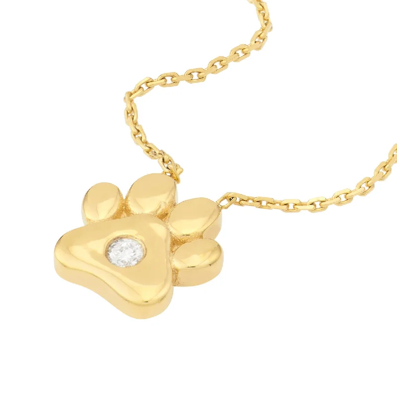 Layered Diamond Necklaces-EDDY PAW PRINT NECKLACE