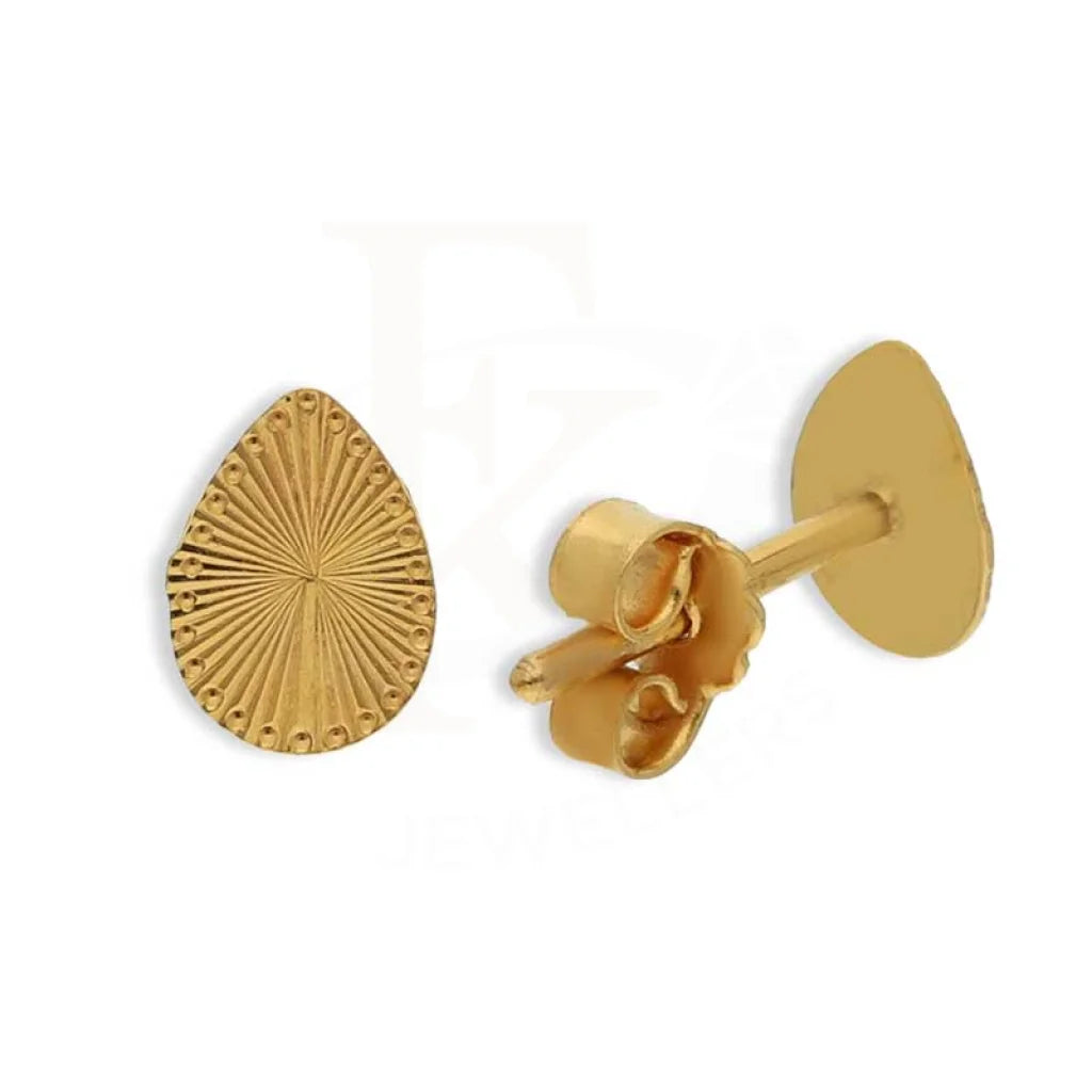 Elegant Stud Earrings-Gold Pear Shaped Stud Earrings 21KT - FKJERN21K3078