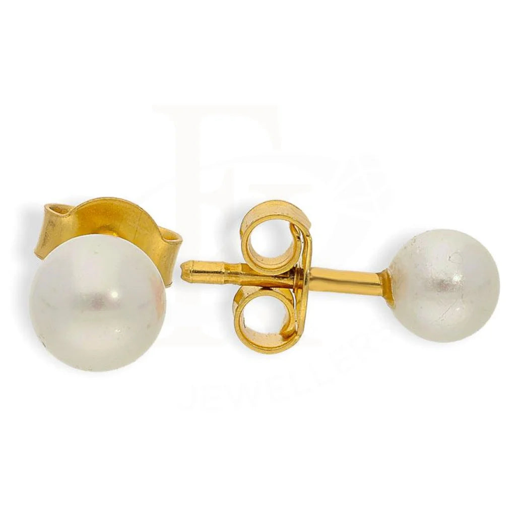 Statement Earrings for Weddings-Gold Pearl Earrings 18KT - FKJERN18K1853