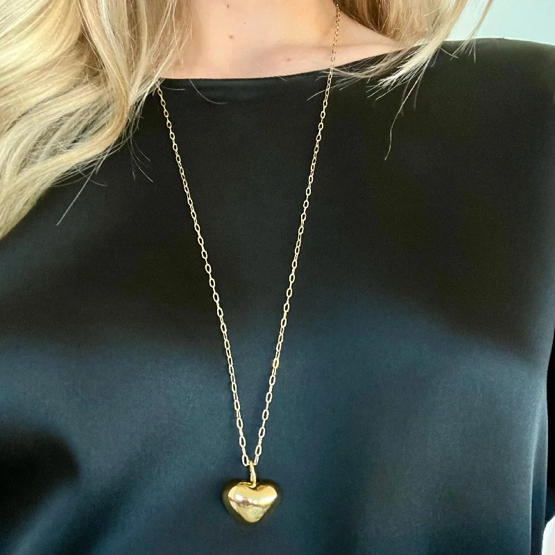 Gold Infinity Necklaces-ALEX PUFFED HEART NECKLACE