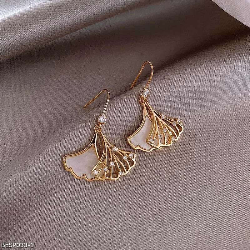 Long Earrings for Women-Geometric fan-shaped earrings