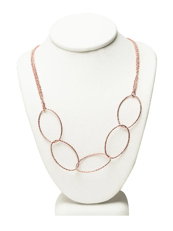 Layered Necklaces for Women-Cascading Rose Gold Chain Necklace