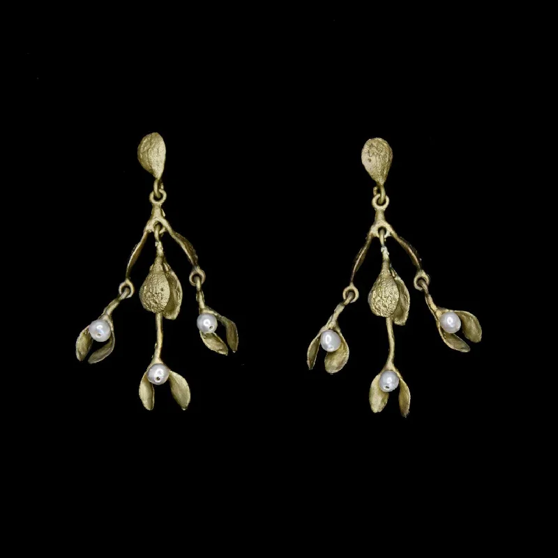 Custom Gold Earrings-Mistletoe Earrings - Statement Post