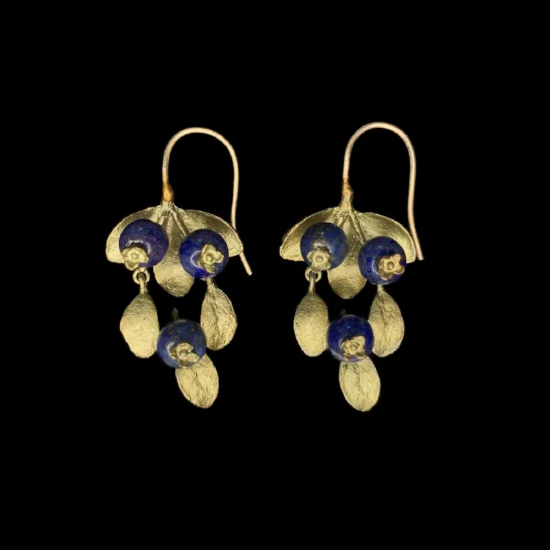 Elegant Dangle Earrings-Blueberry Earrings - Wire