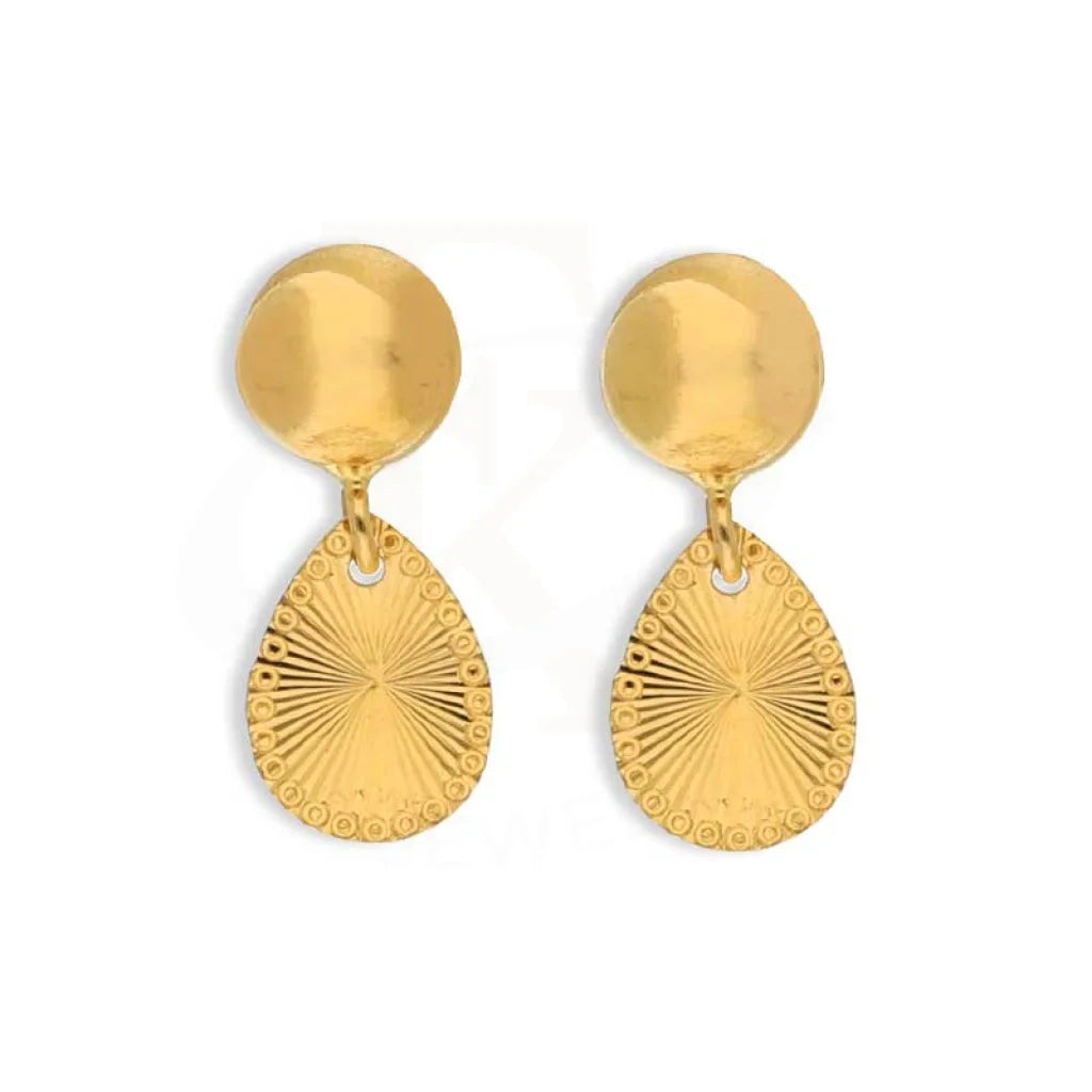 Stylish Drop Earrings-Gold Pear Shaped Drop Earrings 21KT - FKJERN21K3081