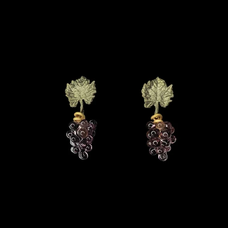 Premium Silver Earrings-Wild Grape Vine Earrings - Post