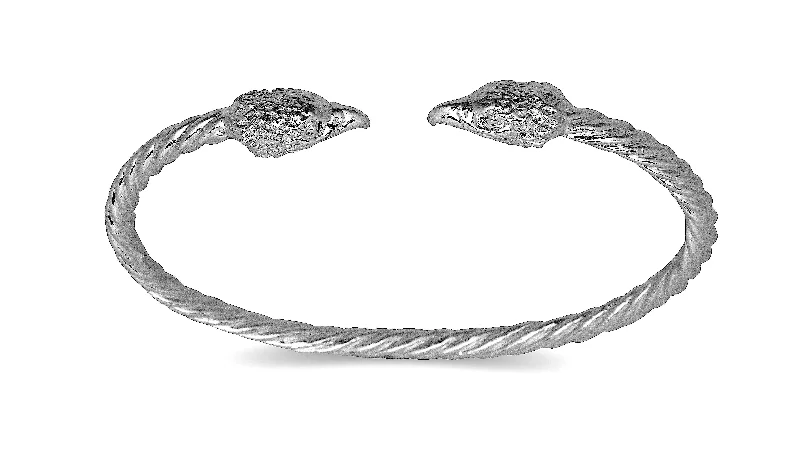 Luxury Wedding Bangle Bracelets Sets-Better Jewelry Eagle Ends Coiled Rope .925 Sterling Silver West Indian Bangle, 1 piece