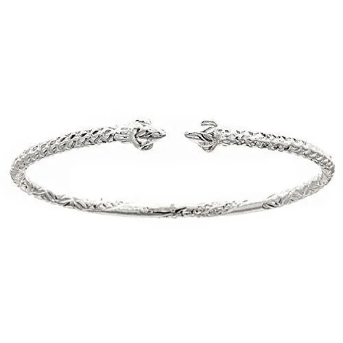 Stylish Bangles for Weddings-Better Jewelry Pointy Ends .925 Sterling Silver West Indian Bangle, 1 piece