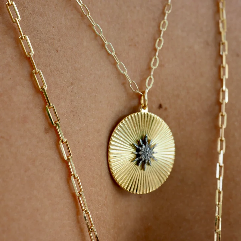 Unique Heart Pendant Necklaces-CORI FLUTED BURST NECKLACE