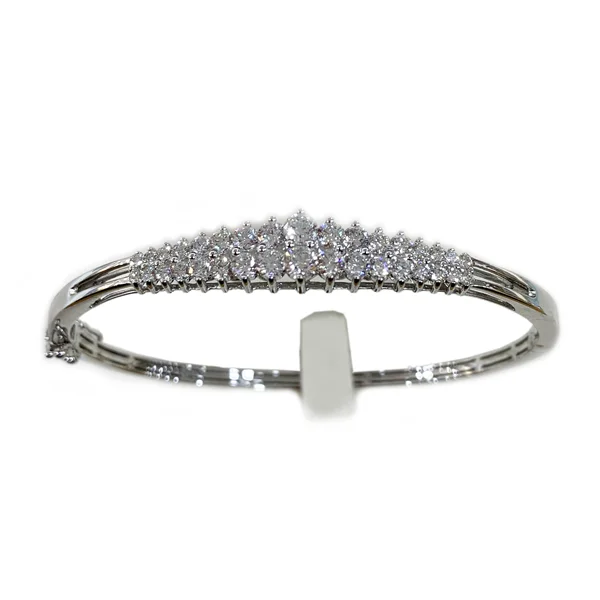 Vintage Gemstone Bangles-14k White Gold Diamond Bangle